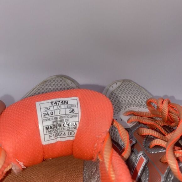 Asics Womens sz 7 shoe Gel Contend 2 orange white silver T474N - Picture 5 of 8
